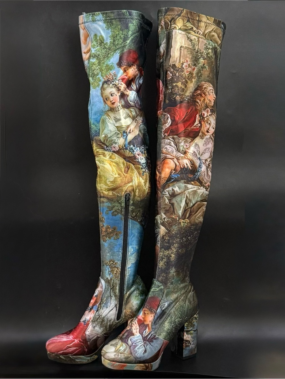 CURRENT MOOD Da Vinci’s Demon’s Thigh High Boots Stretch Satin Women’s US Size 9